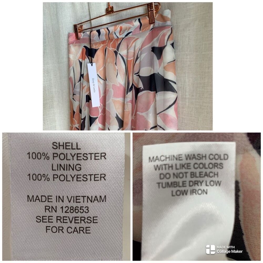 NWT Zoey & Leelo Asymmetrical Maxi Skirt Size XL Floral Chiffon Cottage Romantic - Picture 9 of 16